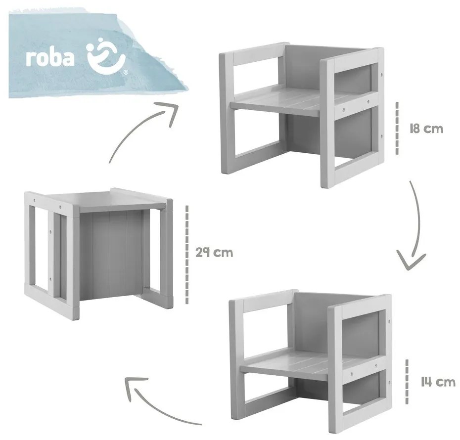 Szara ławka dziecięca Country Style – Roba