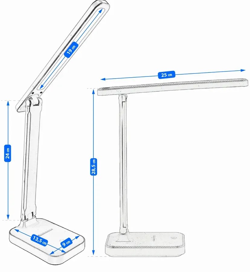 Biała Lampka Na Biurko Z Uchwytem Na Telefon Led C7-E29