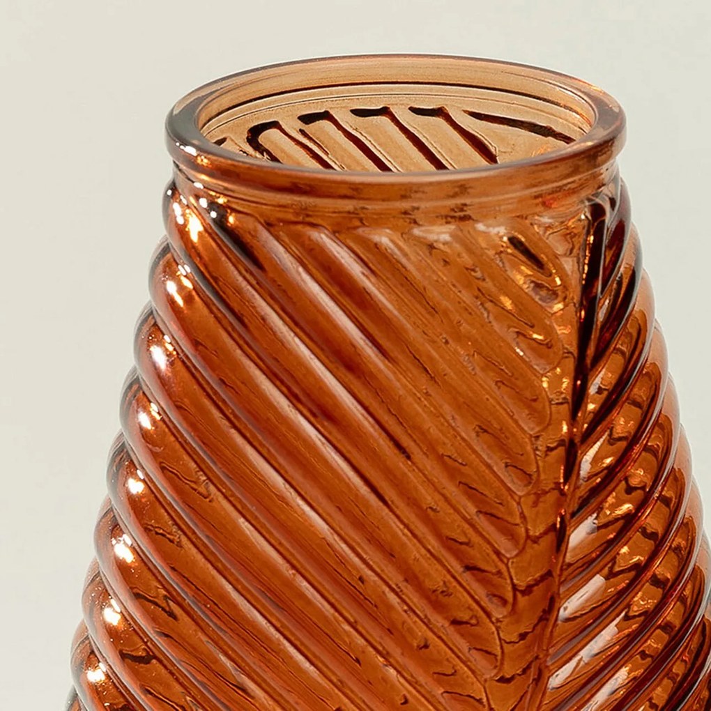 Szklany wazon Leaf II 13x10x29 cm