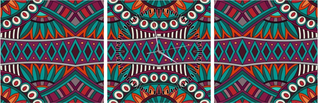 Obraz abstrakcji ozdobnej (z zegarem) (90x30 cm)