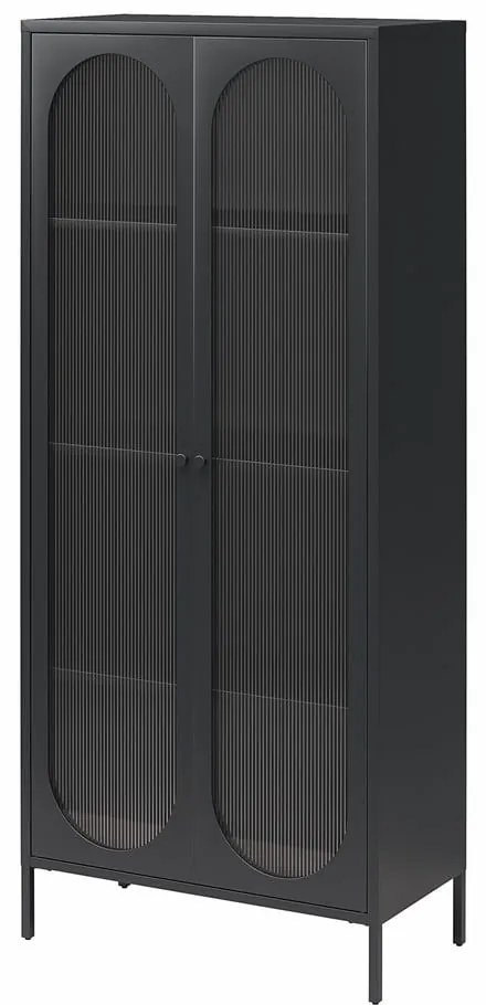 Czarna metalowa witryna 80x186x40 cm Luna – Støraa