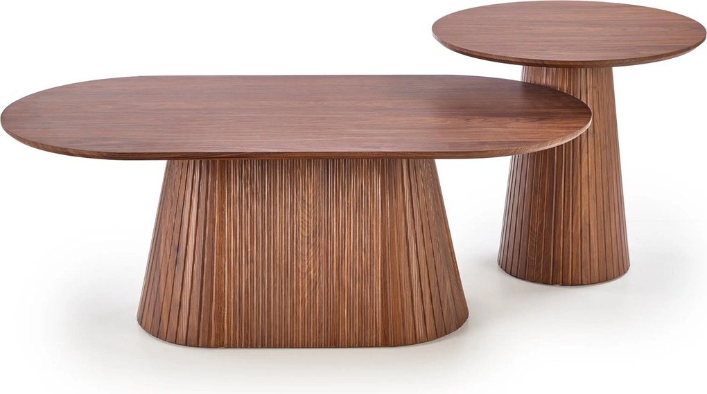 Stolik kawowy okrągły Stellis 60 cm - orzech