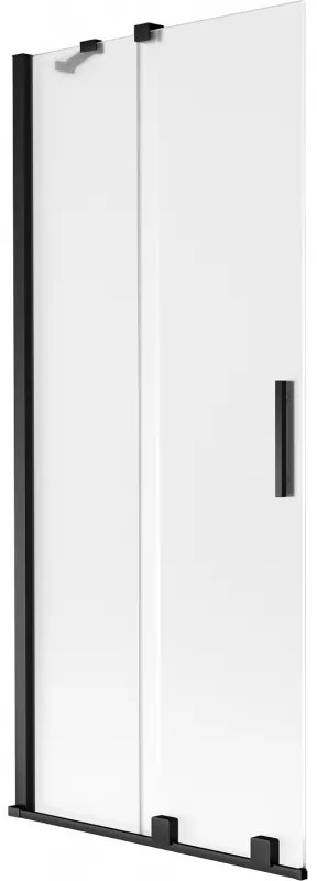 Mexen Velar parawan nawannowy 2-skrzydłowy rozsuwany 85 x 150 cm, szron, czarny - 896-085-000-31-70