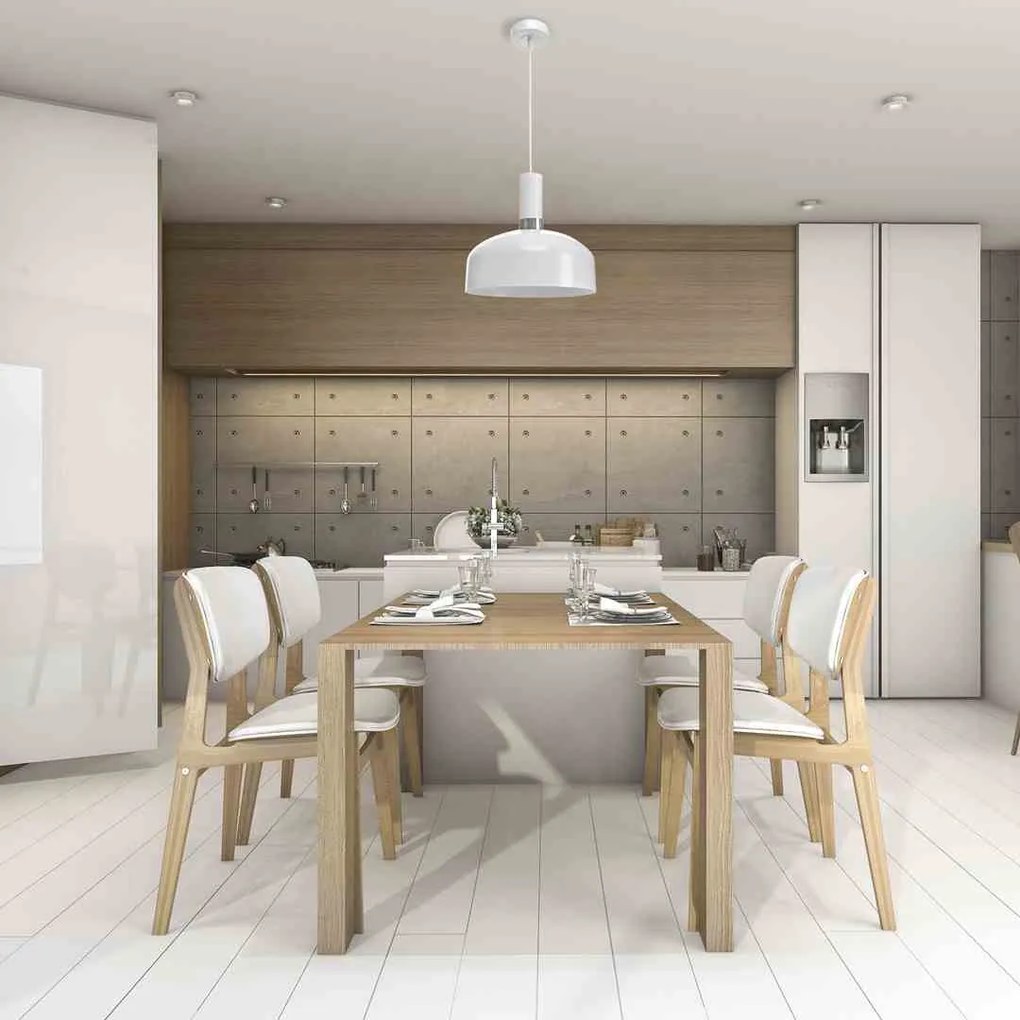 Lampa wisząca MALMO WHITE/CHROME 1xE27, biała, pojedyncza,