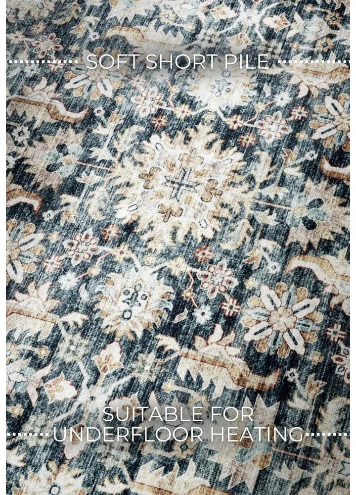 Niebieski dywan 200x290 cm Saveh Blue Cream – Elle Decoration