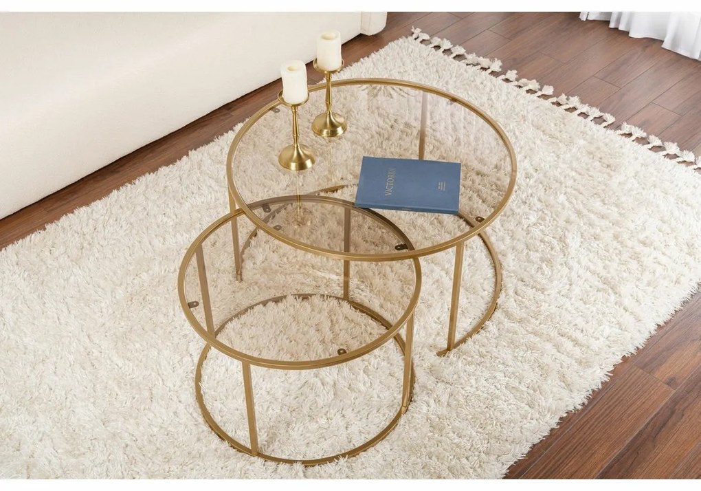 Zestaw stolików konferencyjnych Aurum Gold and Bronze 80 cm, 2 szt.