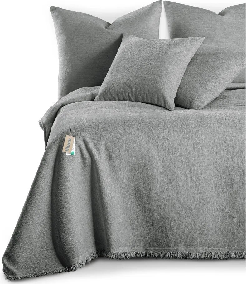 Szara narzuta z szenilu 220x240 cm Talo – Filumi