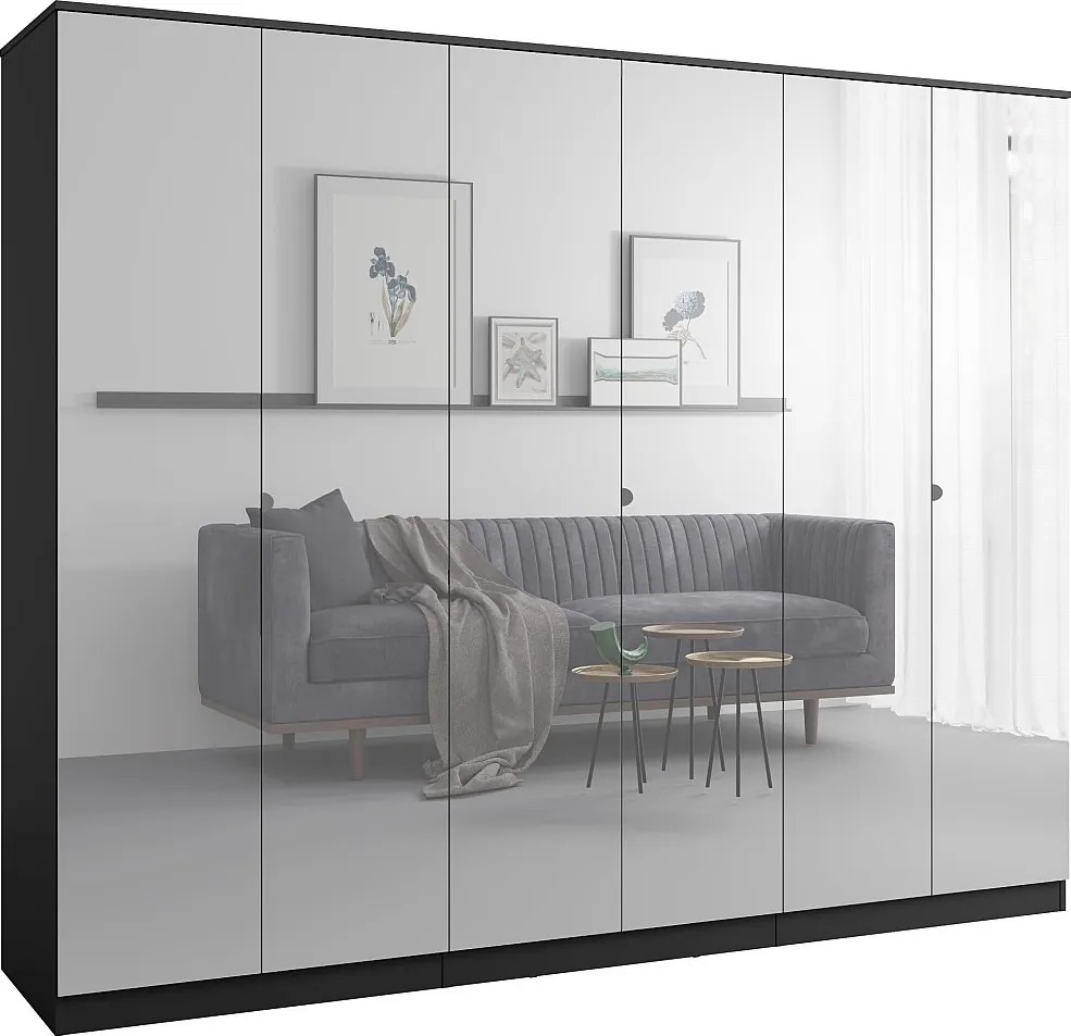 Szafa uchylna z lustrem Monza 6D 240 Czarna