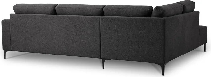 Antracytowy narożnik z tkaniny szenilowej (lewostronny/w kształcie litery L) Fabian – Scandic