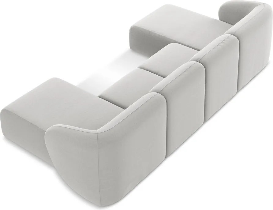 Jasnoszary aksamitny narożnik (w kształcie litery U) Lani – Makamii