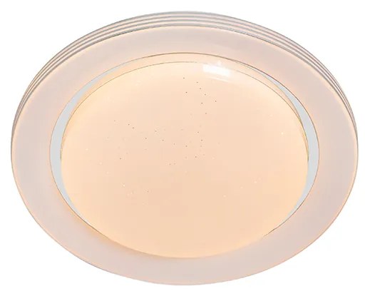 Lampa sufitowa biała 38 cm w komplecie z LED i pilotem - Jochem Nowoczesny Oswietlenie wewnetrzne