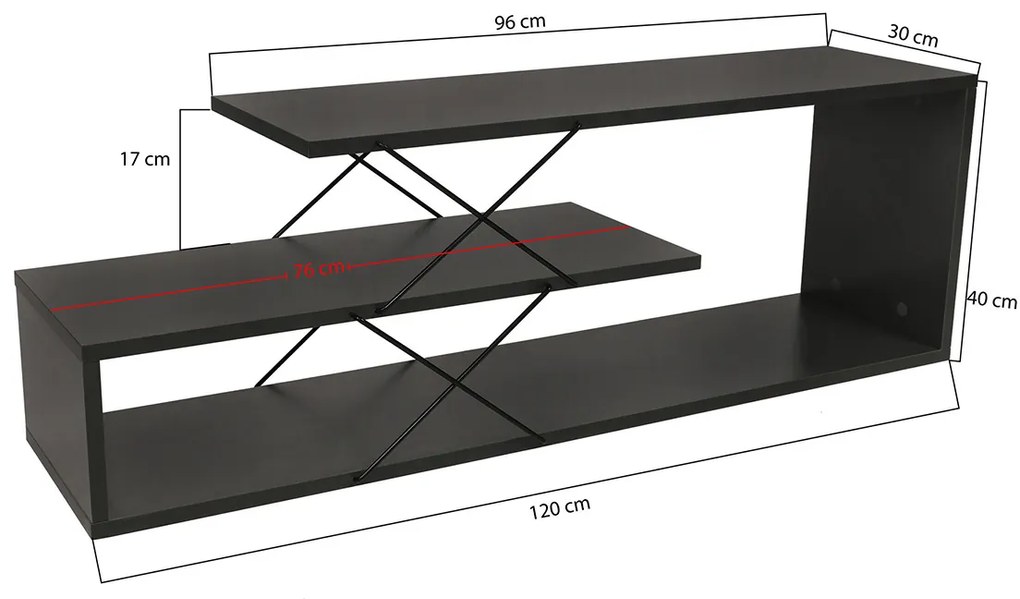 Stolik TV Zigzag Anthracite