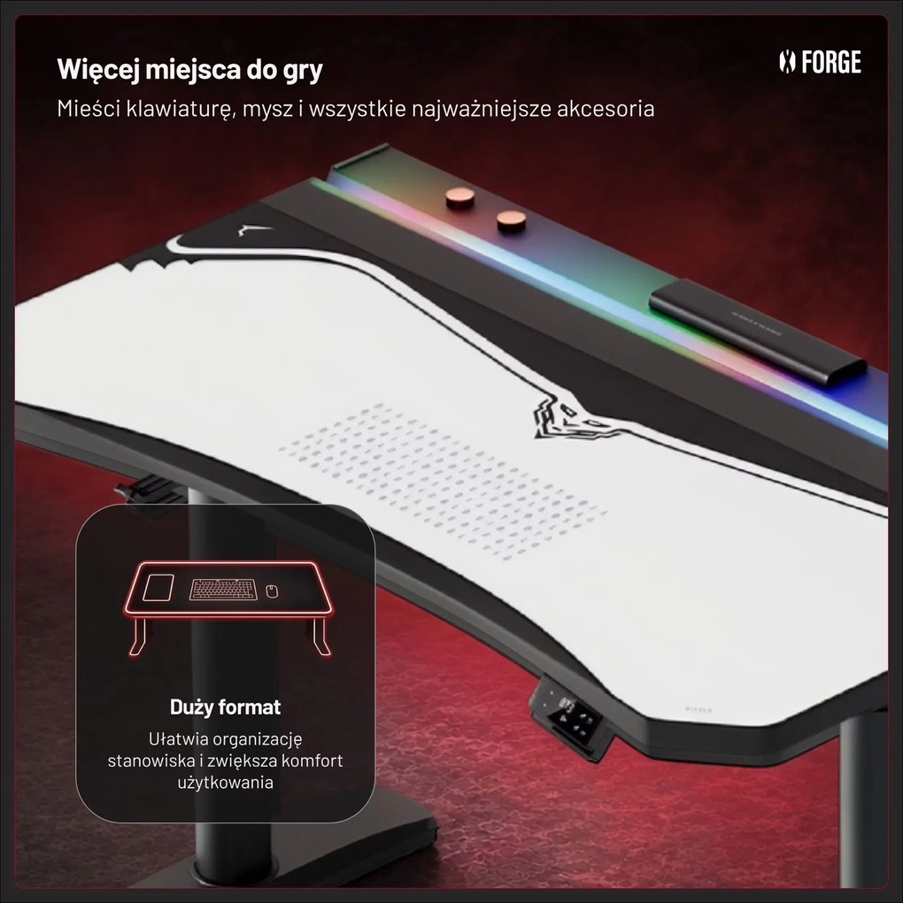 Podkładka ochronna na biurko Diablo X-Forge 120 cm, Nightwolf Moon
