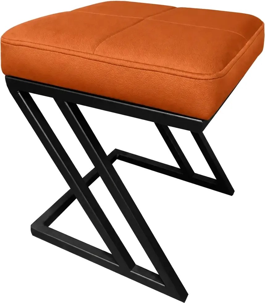 Pufa ZETA LOFT ławka taboret podnóżek metal eko-skóra D20