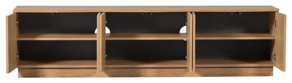 Szafka pod TV z litego drewna dębowego w naturalnym kolorze 200x52x45 cm Zuma – WOOOD