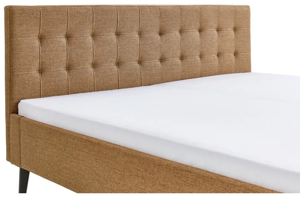 Brązowe tapicerowane łóżko dwuosobowe 180x200 cm Empire – Meise Möbel