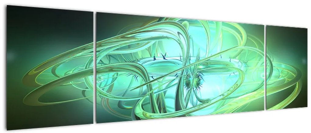 Obraz zielonej abstrakcji (170x50 cm)