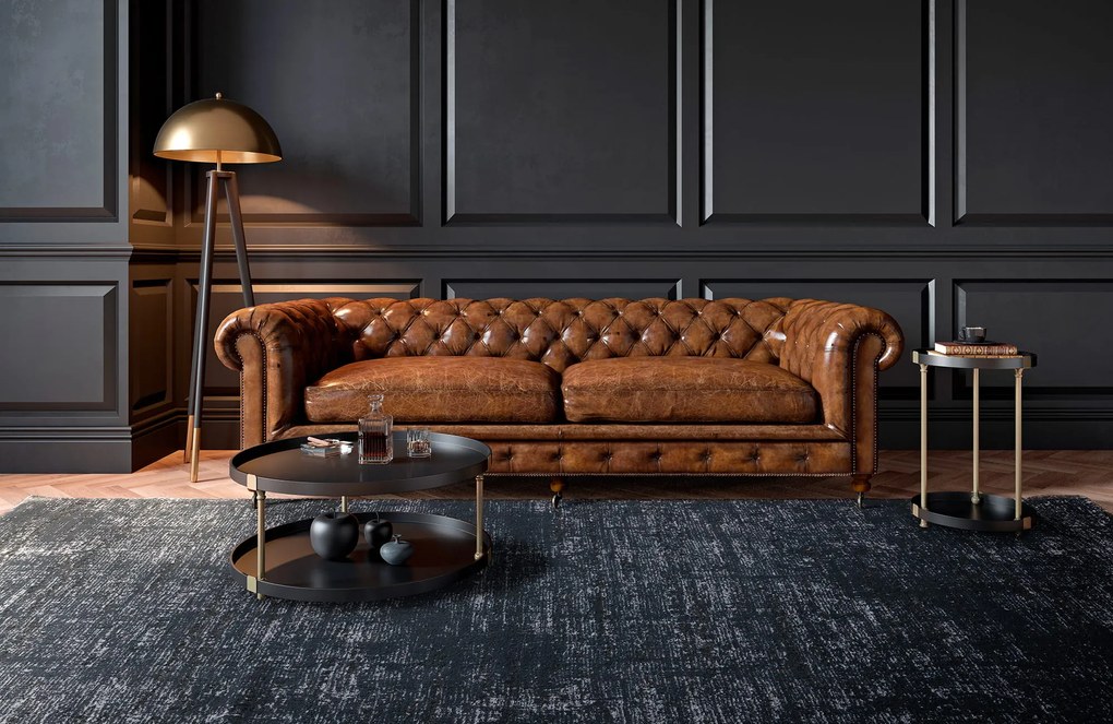 Dywan nowoczesny Stella antracyt melanż koło 195 cm x 195 cm