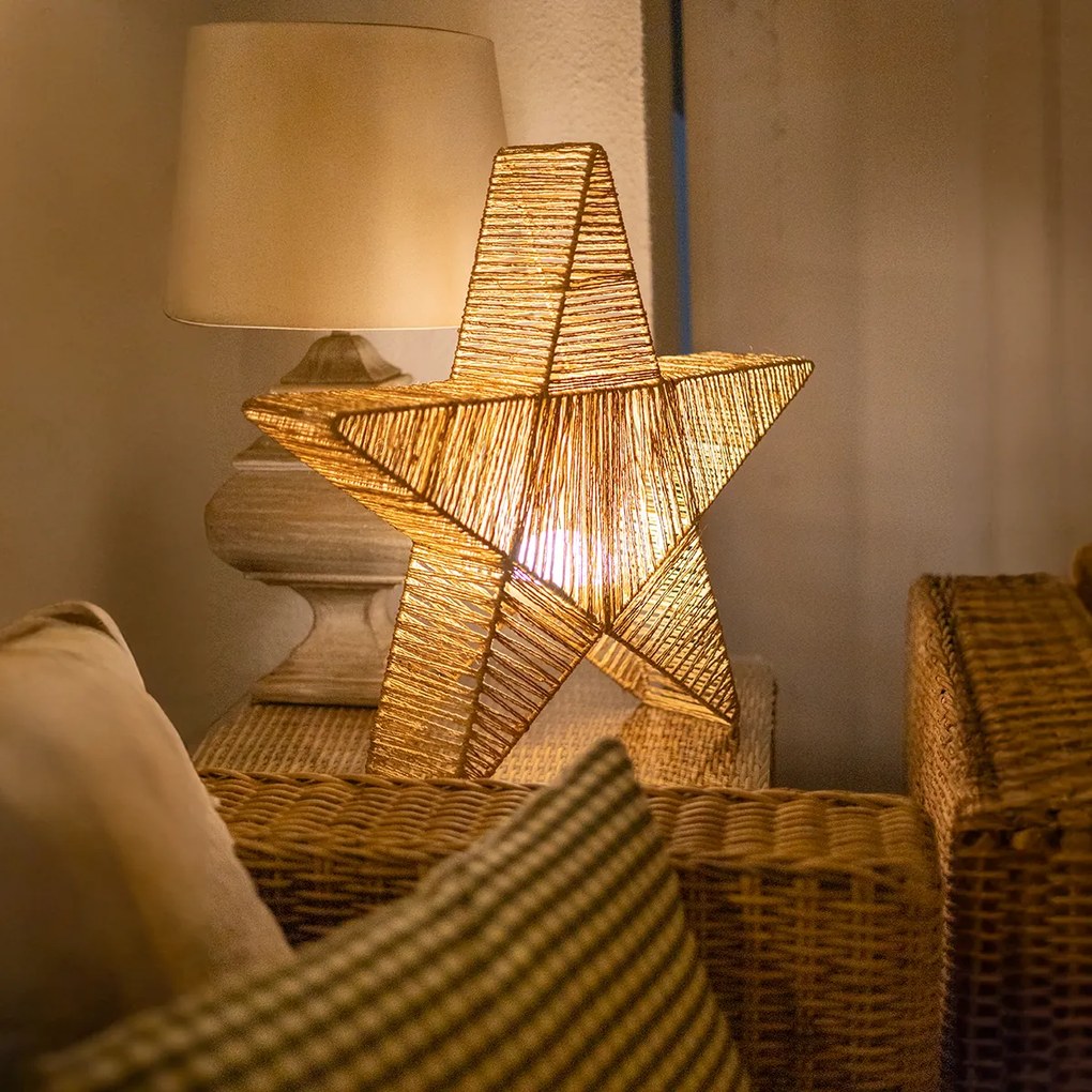 Lampka podłogowa na Boże Narodzenie, brązowa, 60 cm, z wbudowanym oświetleniem LED, IP54, ładowalna - Sisine