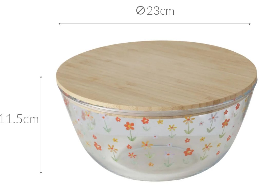 Miska szklana z pokrywką BLÜMI, Ø 23 cm