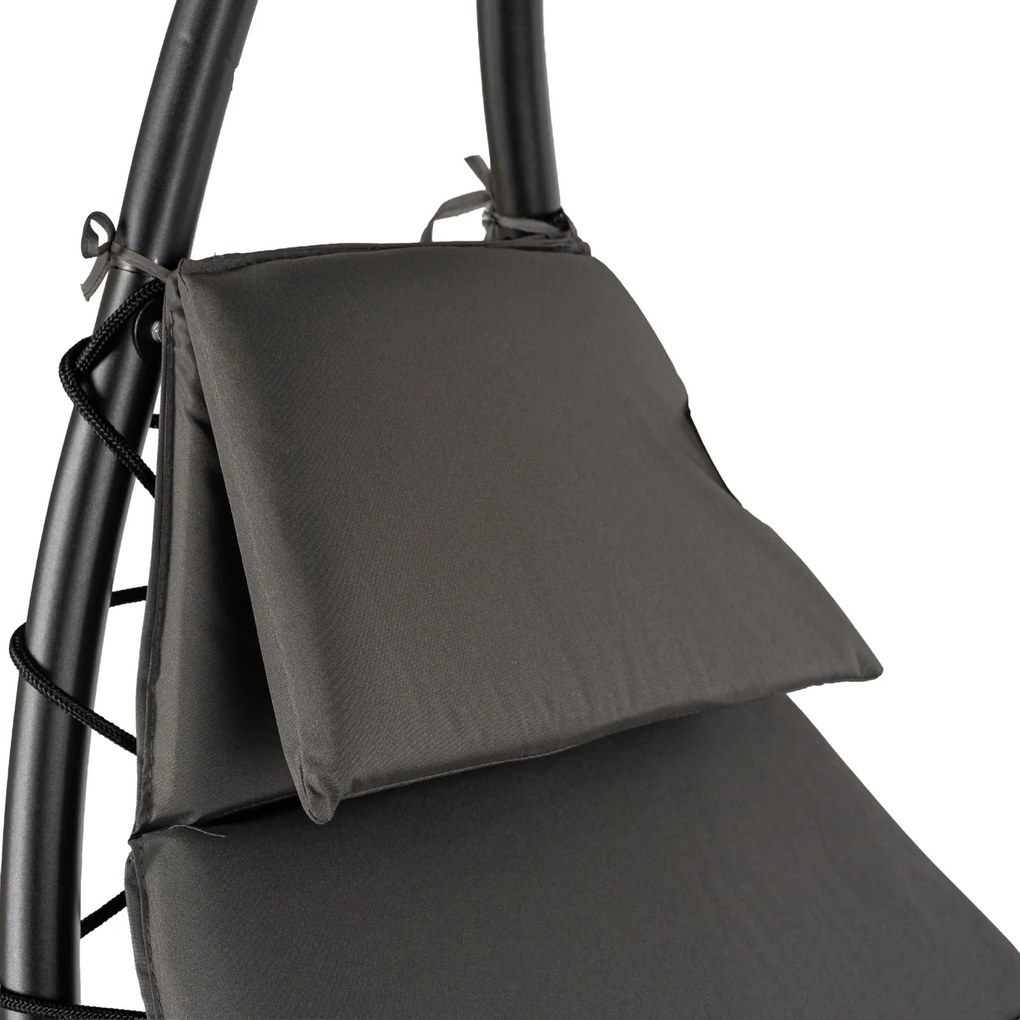 Leżak Ogrodowy z Parasolem CARPA Szary