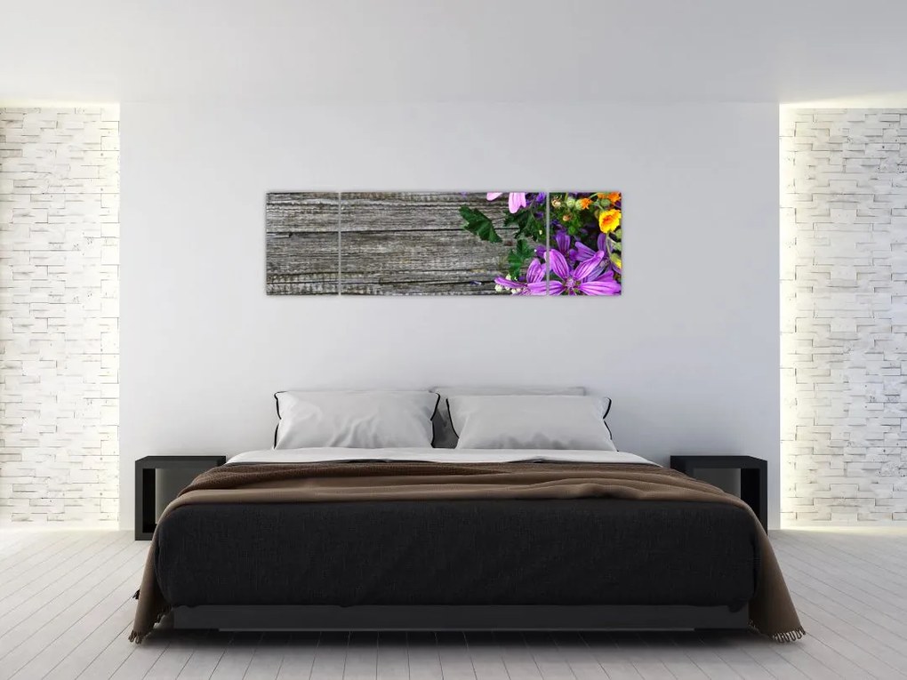 Obraz - kwiaty polne (170x50 cm)