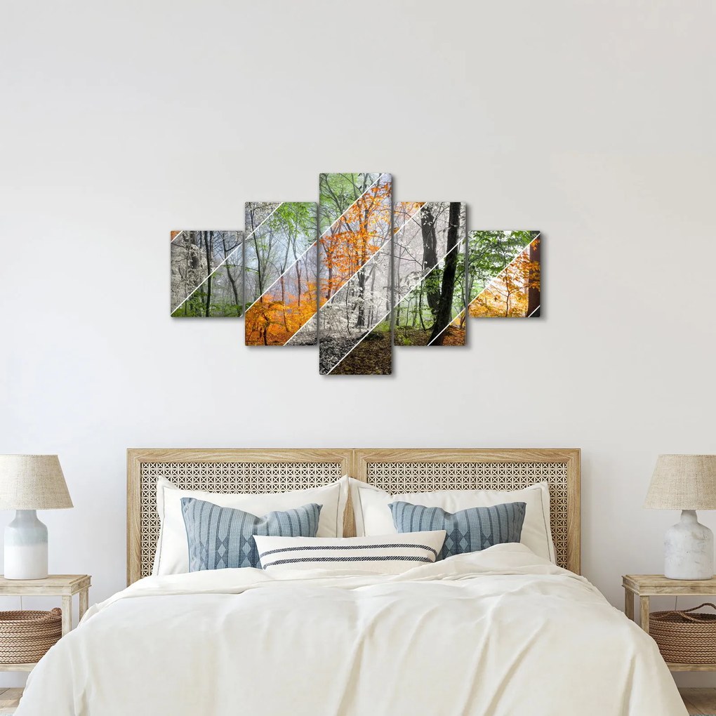 Obraz - Zmieniające się pory roku (125x70 cm)