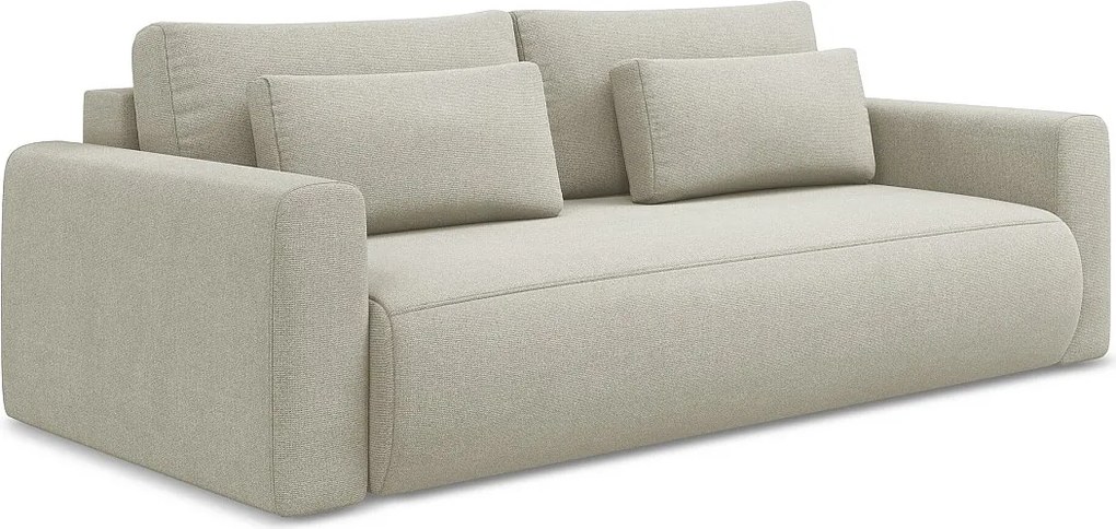 Kanapa 3-osobowa z funkcją spania - z tkaniny strukturalnej - jasny beż - KAPUA