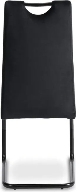 Krzesło Tapicerowane LOPEZ Czarne Na Płozach Welurowe Skandynawskie