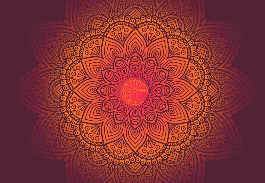 Fototapeta - Mandala, ciemna (196x136 cm)