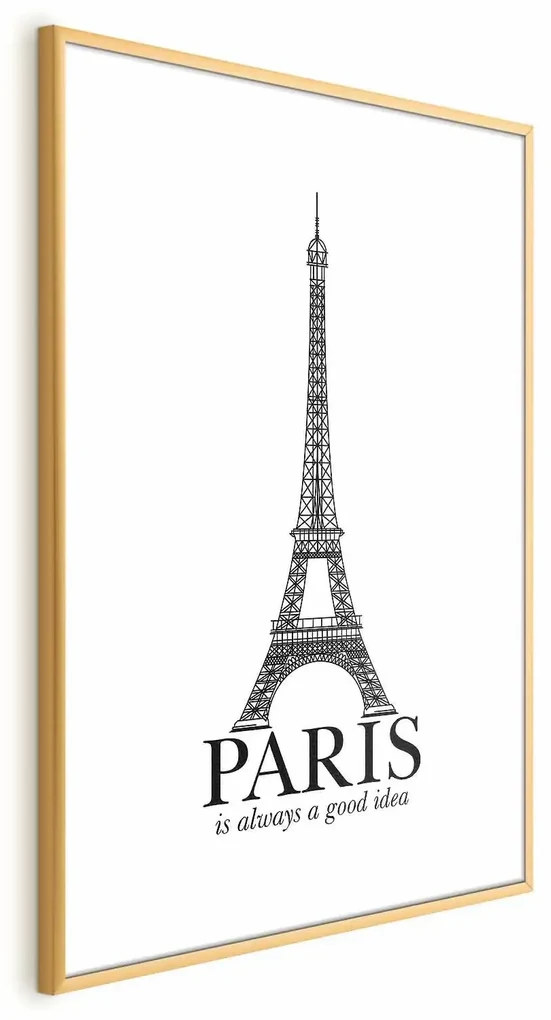 Plakat Paris 40x60 cm z ramą złotą z marginesem ARTGEIST B