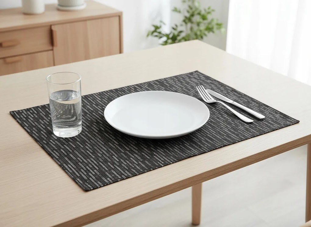 Podkładka pod Talerz Czarna Mata na Stół 33x45cm dekoracyjna Tekstylna