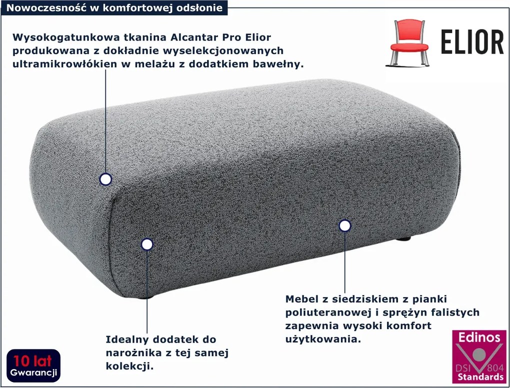 Popielata melanżowa pufa na nóżkach K1-C61