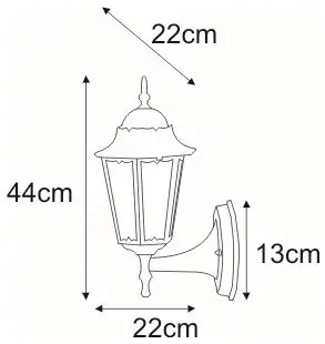 Czarna klasyczna lampa ścienna na dom - 4X S355 M0-H71