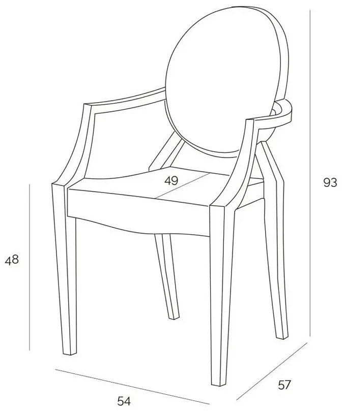 Transparentne krzesło ghost z podłokietnikami - Lenifo