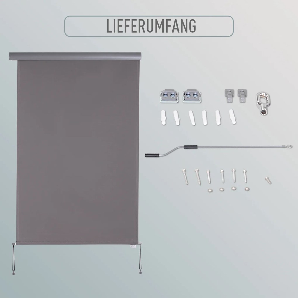 Markiza Pionowa Outsunny z Ochroną przed Słońcem i Wiatrem, Szara