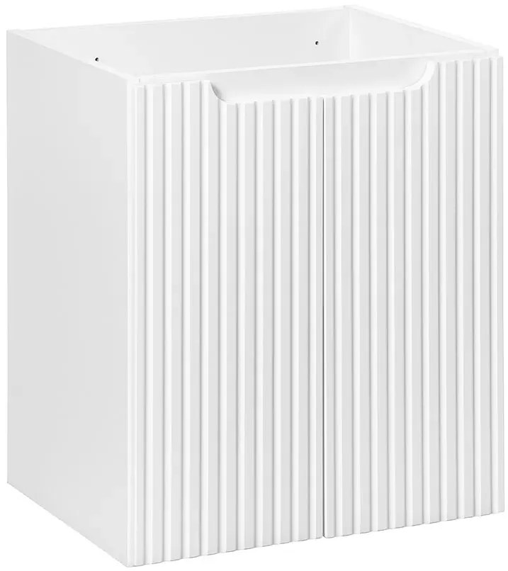 Biała ryflowana szafka łazienkowa pod umywalkę H9-Z64