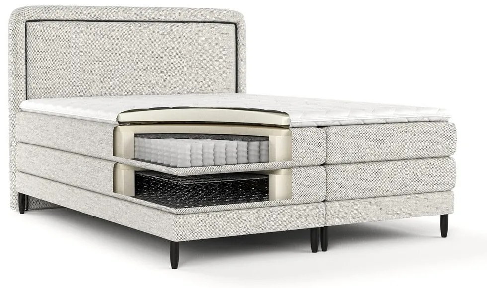 Jasnoszare łóżko boxspring 140x200 cm Dove – Maison de Rêve