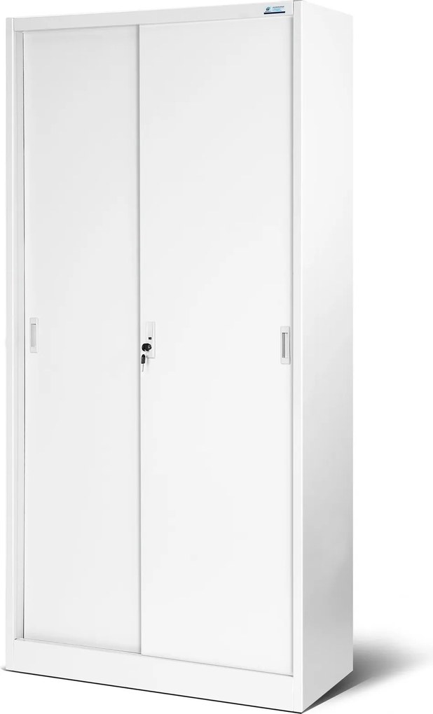 Przesuwna szafa biurowa Kuba 90x40x185 cm biała