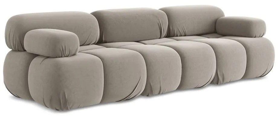 Beżowa aksamitna sofa modułowa 285 cm Lokua – Makamii