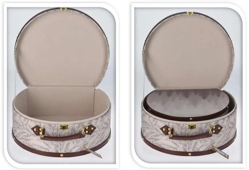 Zestaw pudełek dekoracyjnych w kształcie walizeczek, 2 szt