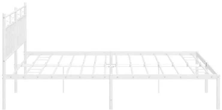 Białe metalowe łóżko małżeńskie 200x200 cm - Tolimea