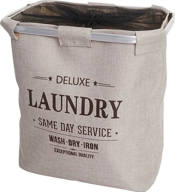 Kosz na pranie MCW-C34 z siatką 82l,  beżowy