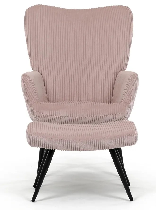 Fotel relaksacyjny z podnóżkiem L7285 PINK6,różowy