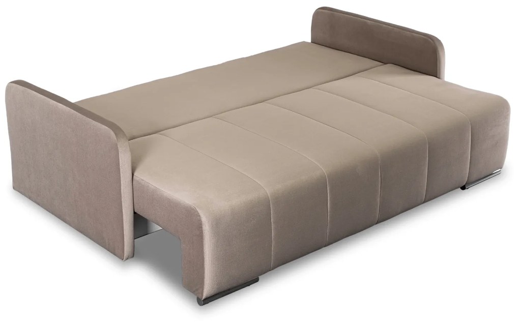 Sofa Rozkładana z Funkcją Spania IBIZA Dwuosobowa Beżowa Nowoczesna do Salonu