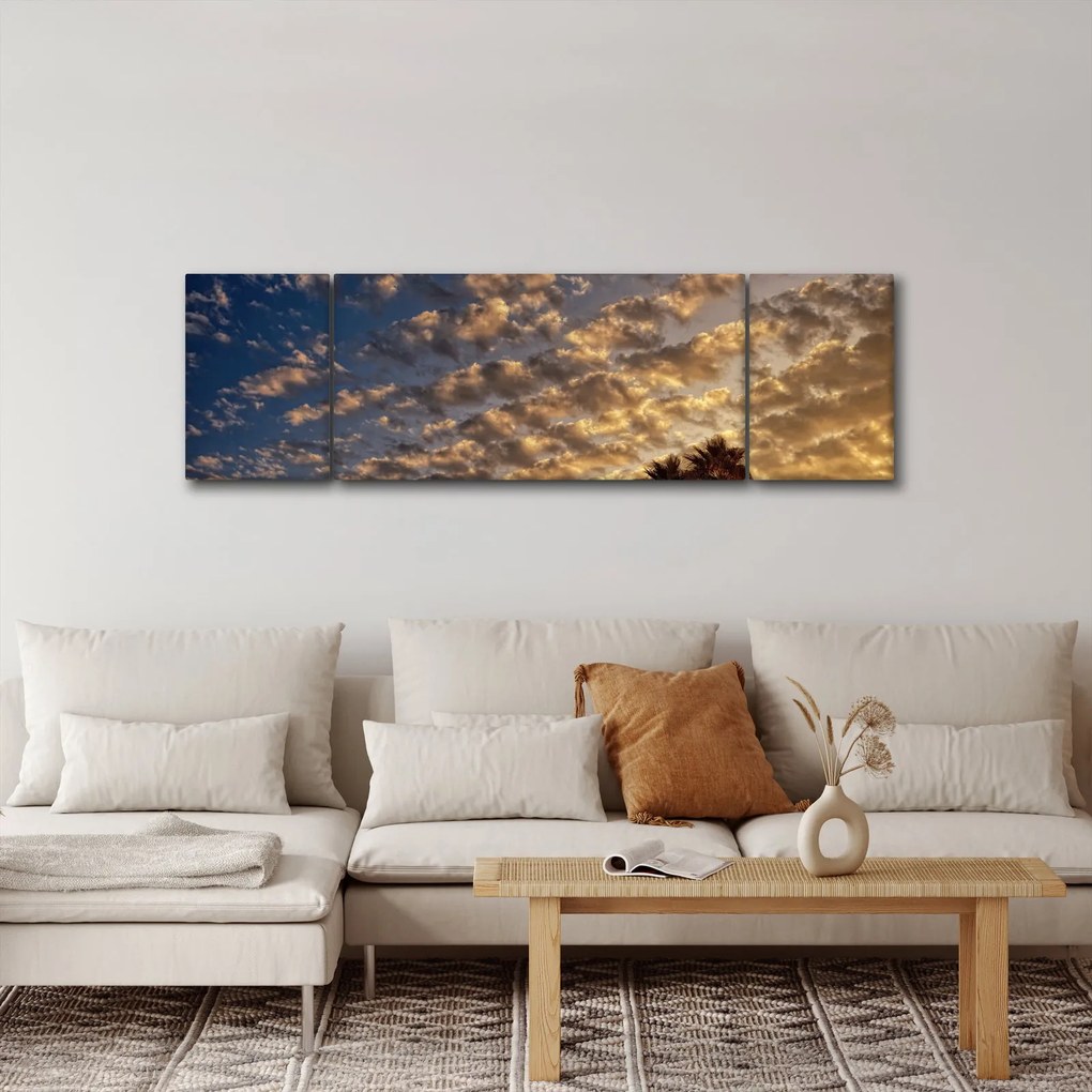 Obraz - palmy pośród chmur (170x50 cm)