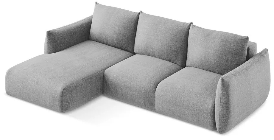 Jasnoszary rozkładany narożnik (lewostronny/z szezlongiem) Leila – Makamii