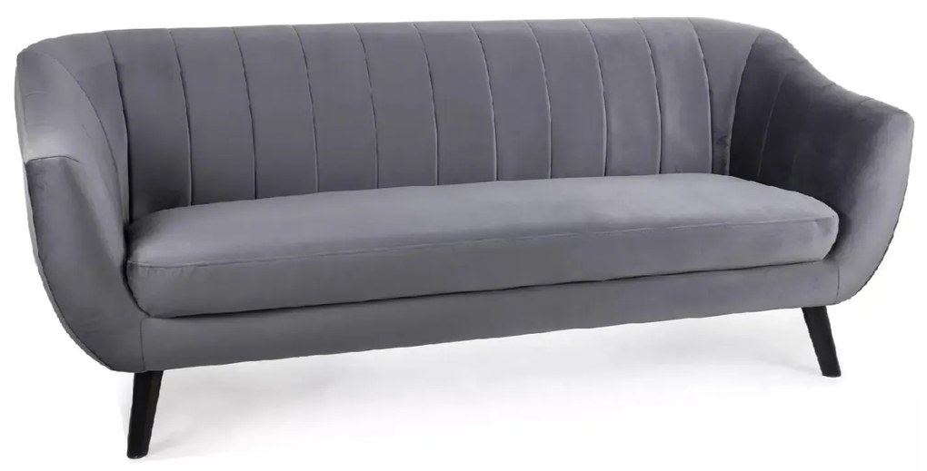 SOFA ELITE 3 VELVET SZARY BLUVEL 14 / WENGE SIGNAL