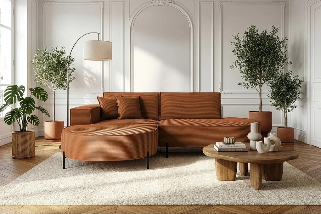 Narożnik Parma Studio Hills, tkanina Poso, lewy, pomarańczowy (40)