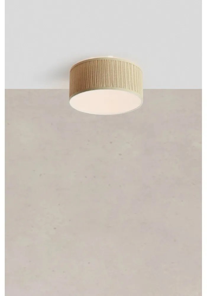 Beżowa lampa sufitowa z tekstylnym kloszem Lux – Markslöjd